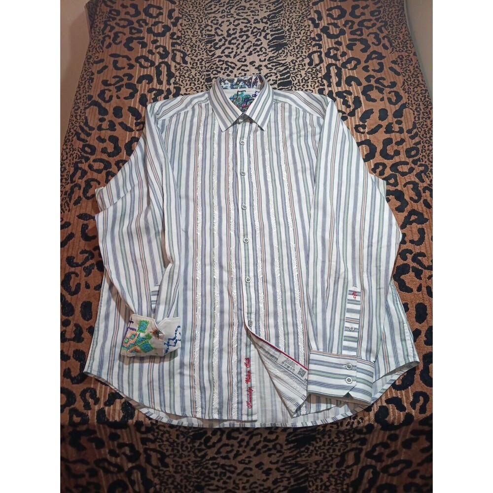 Robert Graham Men XL Multicolor Long Sleeve Flip Cuff Button Up